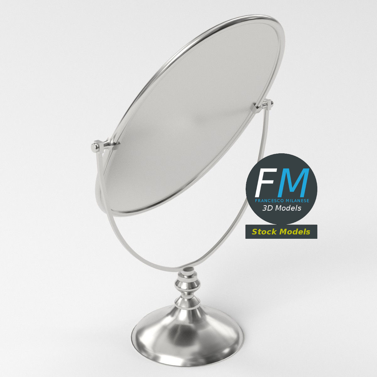 Oval tabletop mirror 3D model CGTrader