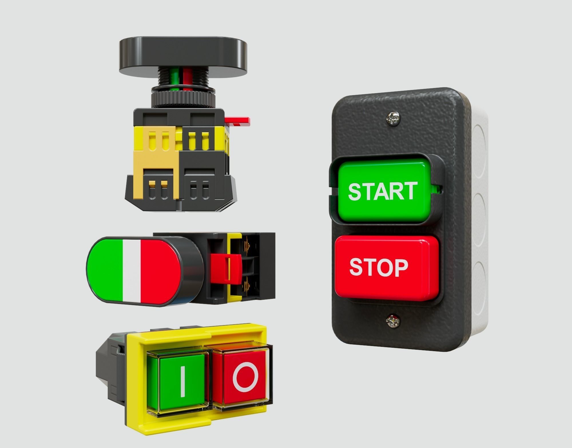 Electrical switch button 3D model CGTrader