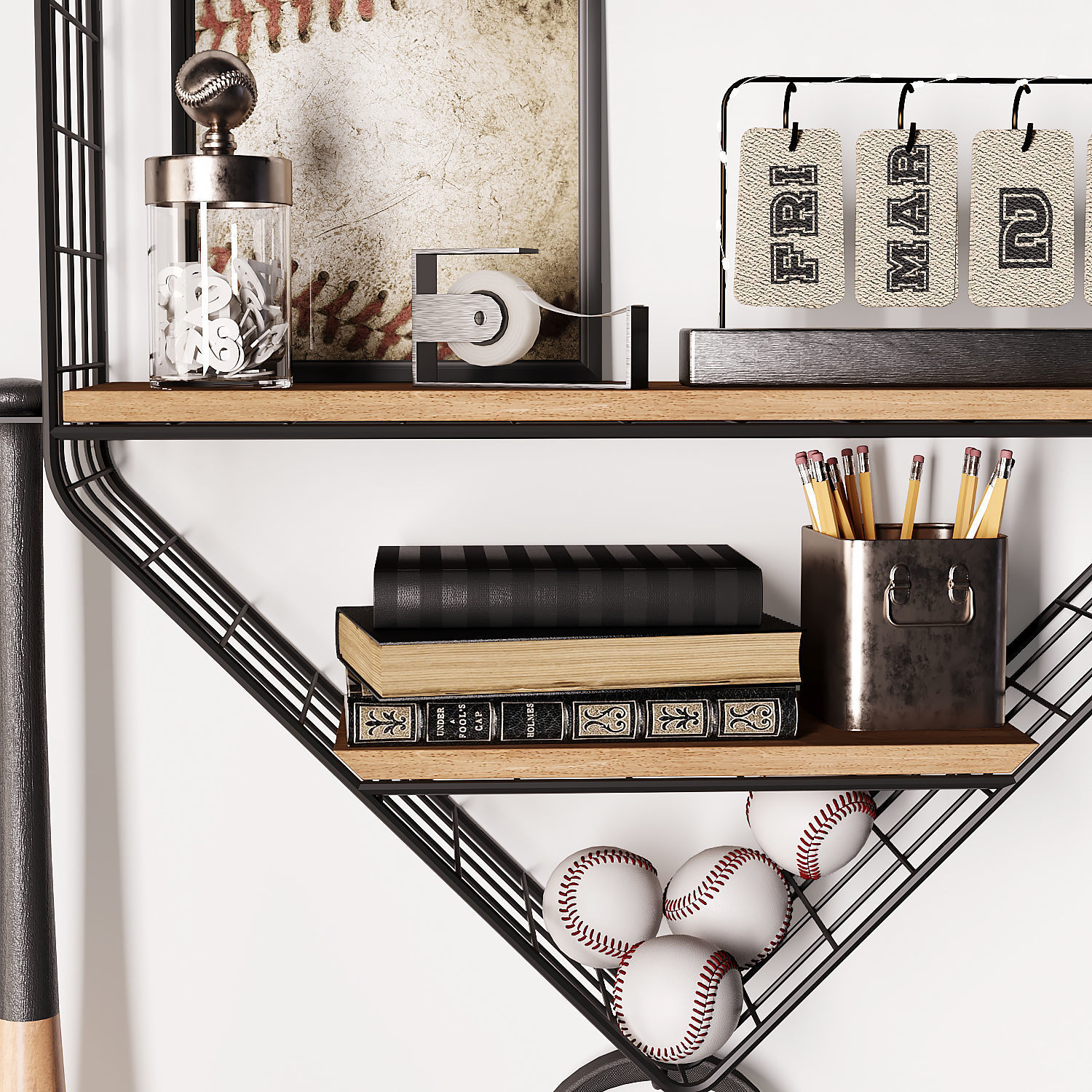 Pottery Barn Baseball Beanbag Toss Game and Decor for teenager 3D model