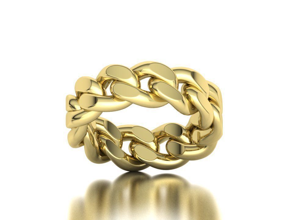 Heavy Cuban Chain Rings 3mm thick 5us 6us 7us 8us sizes 3D model 3D ...