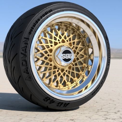 BBS E50 WITH AERO TURBOFAN RIM COVER 17INCH FOR SCALE MODELS 3D model