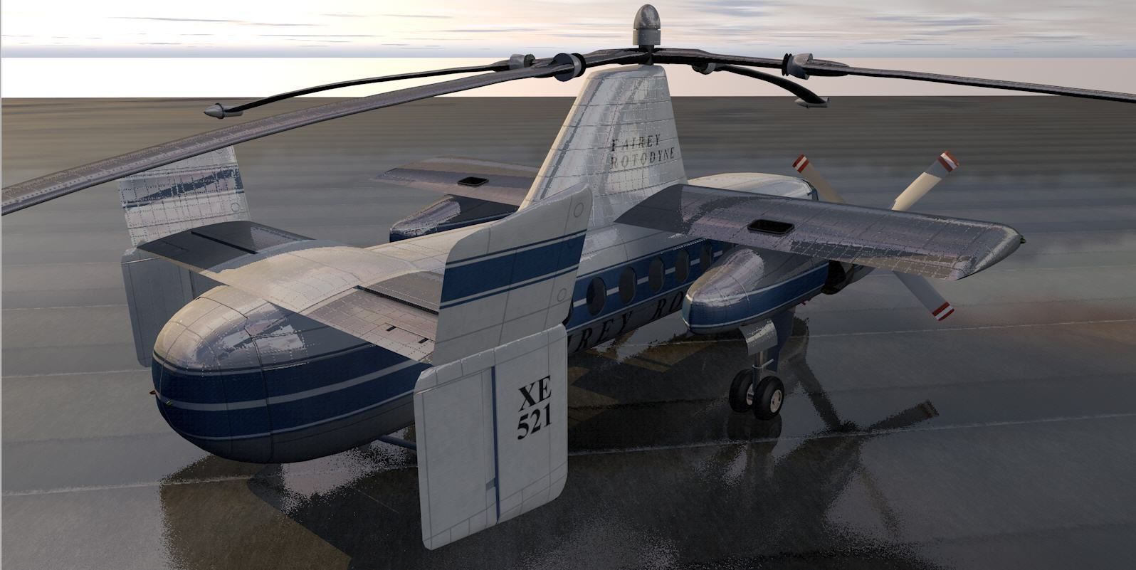 Rotodyne Fairey Rotodyne 3D model | CGTrader