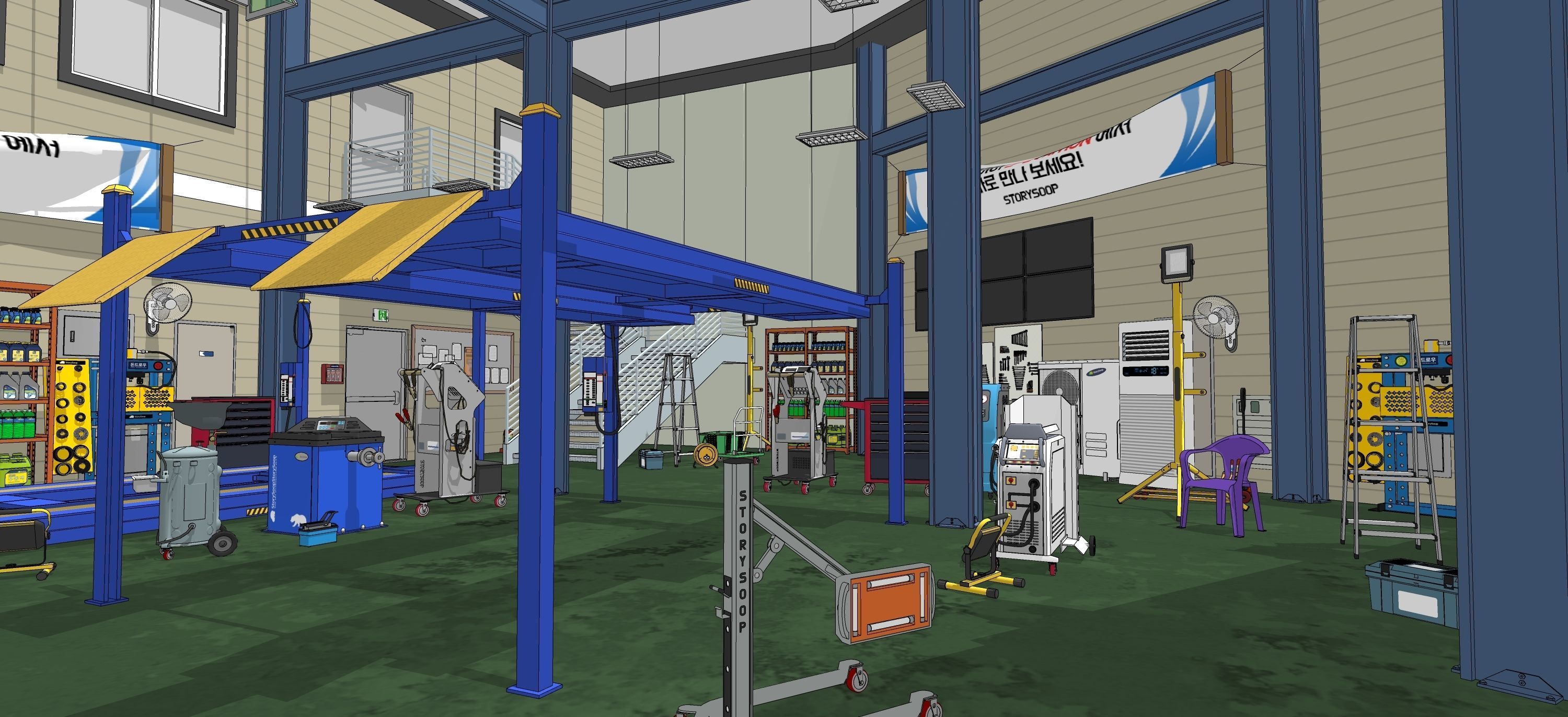 Car Repair Shop 3D model CGTrader