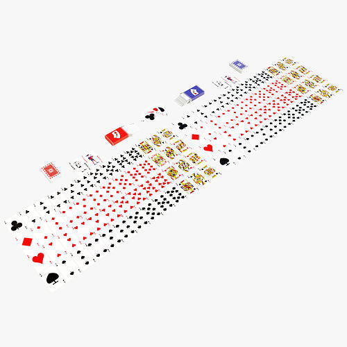 Standard 52card deck of Frenchsuited playing cards 3D model CGTrader