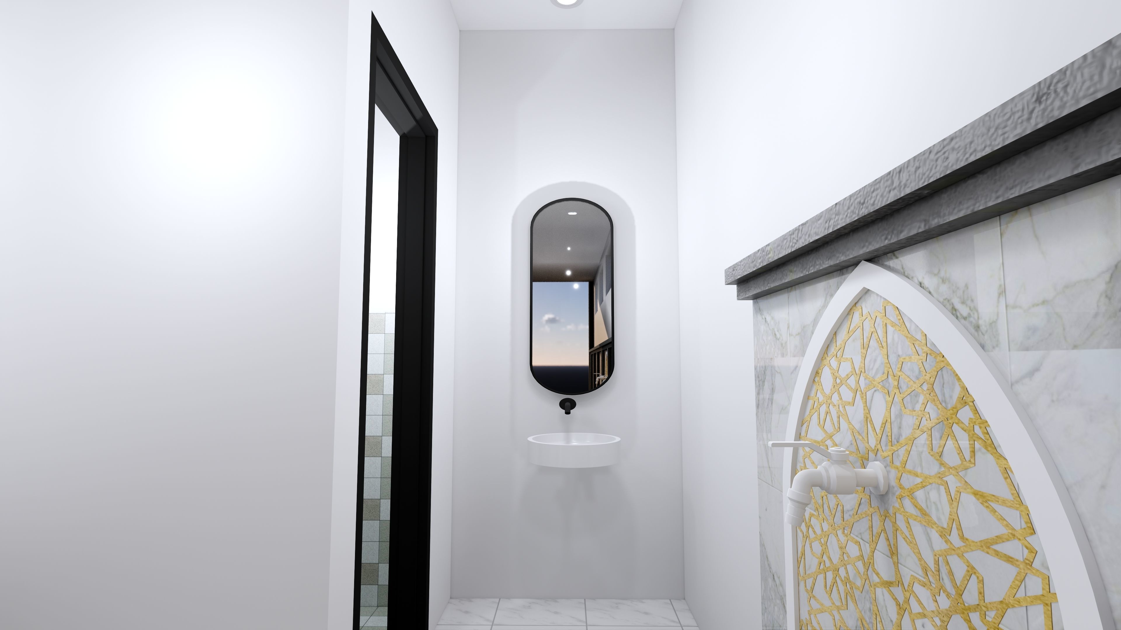 3D model Toilet and Wudhu spot at Mosque smallMosque Prayer room islam