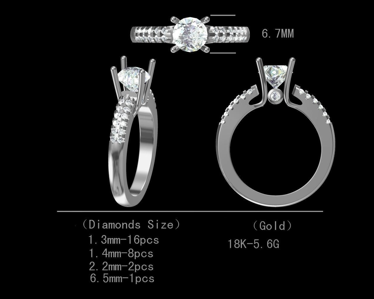 Round micro setting ring 3D model 3D printable | CGTrader