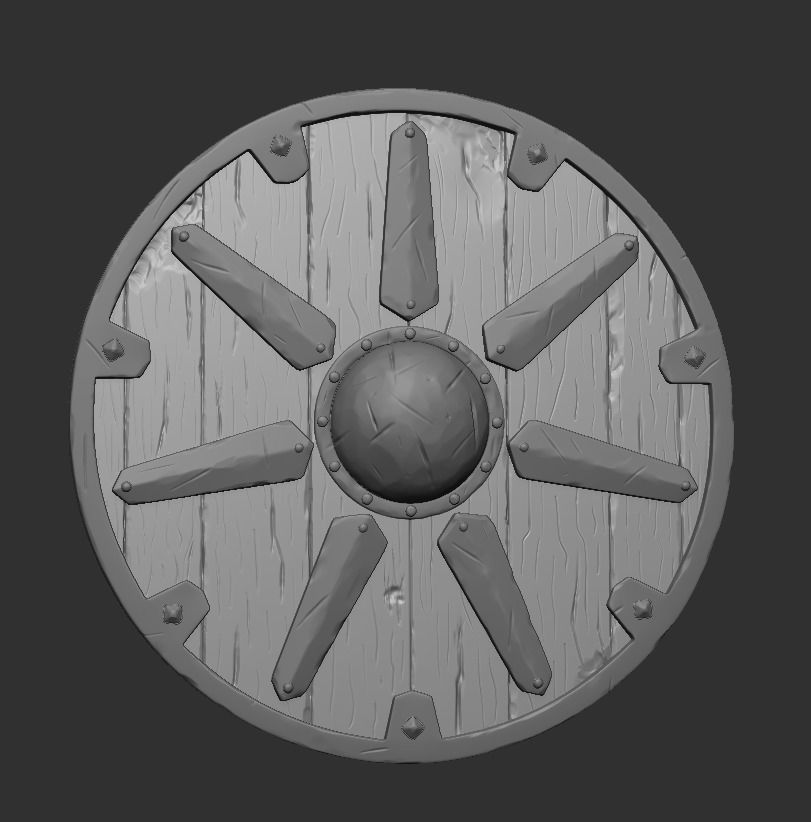 3D model Medieval nordic wood shield VR / AR / low-poly | CGTrader