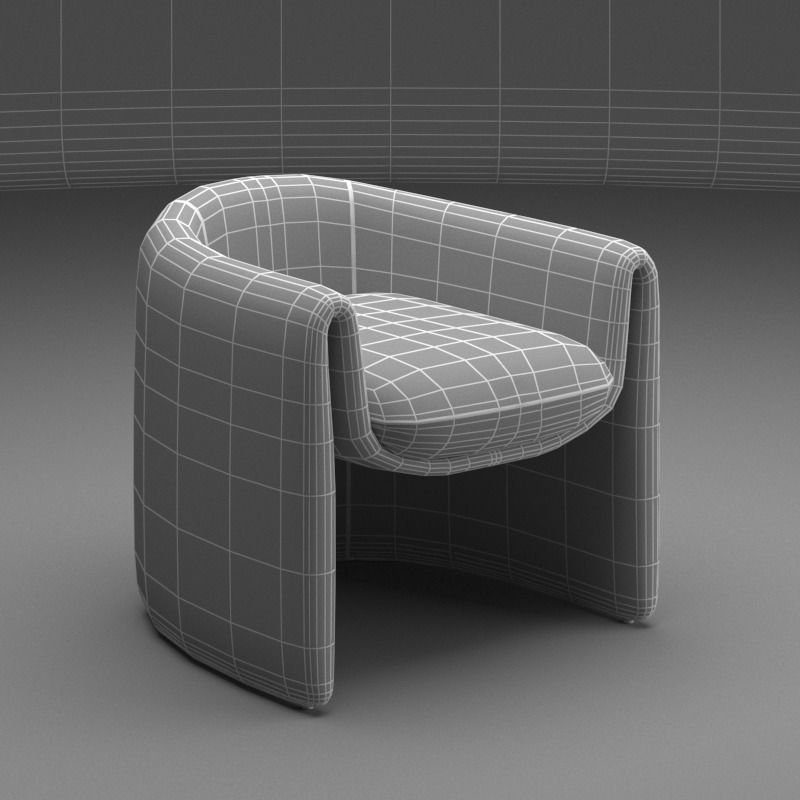 Biomorphic Freeform Barrel Chairs 3D model CGTrader