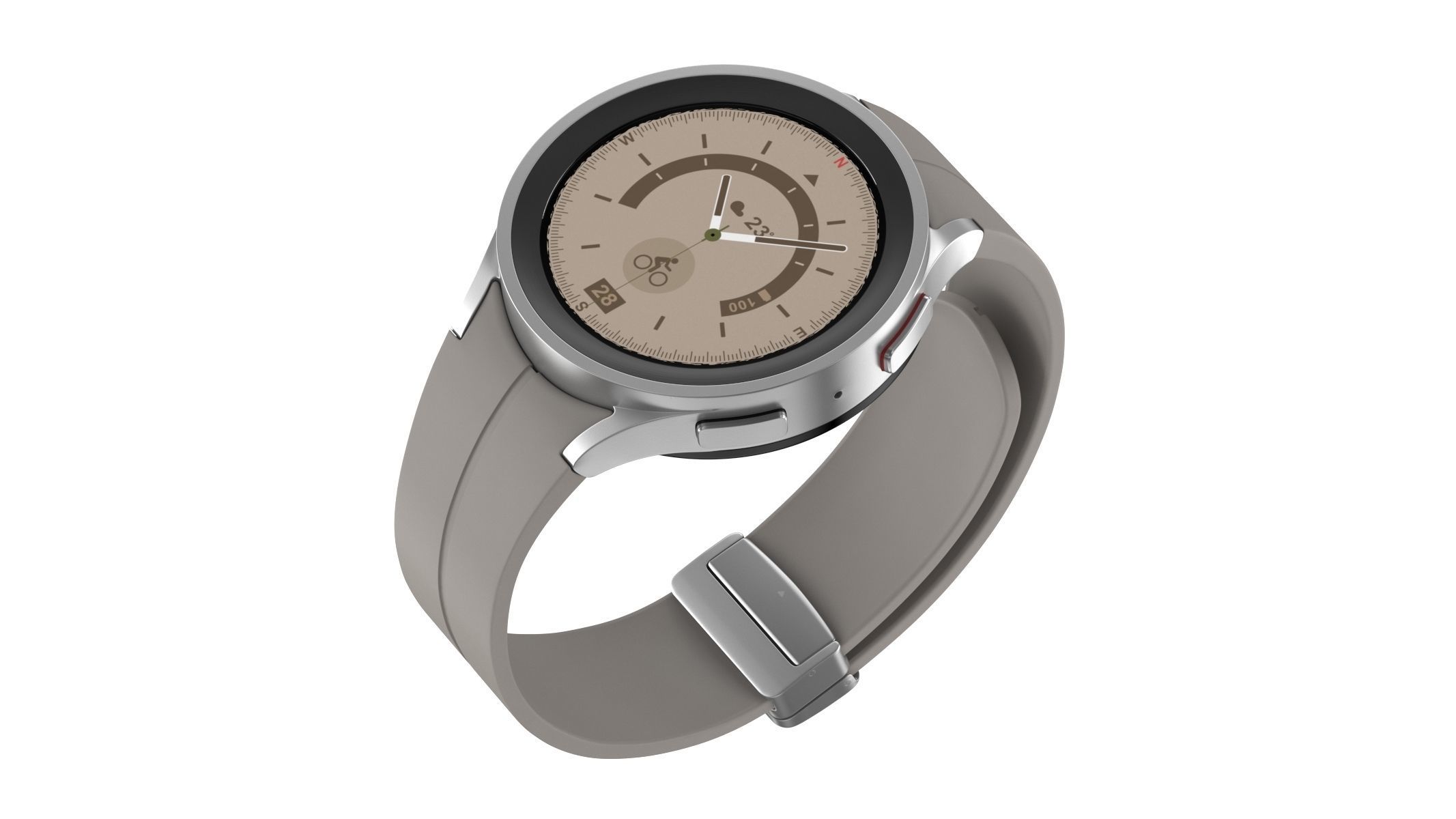 Samsung Galaxy Watch 5 Pro Silver 3D model CGTrader