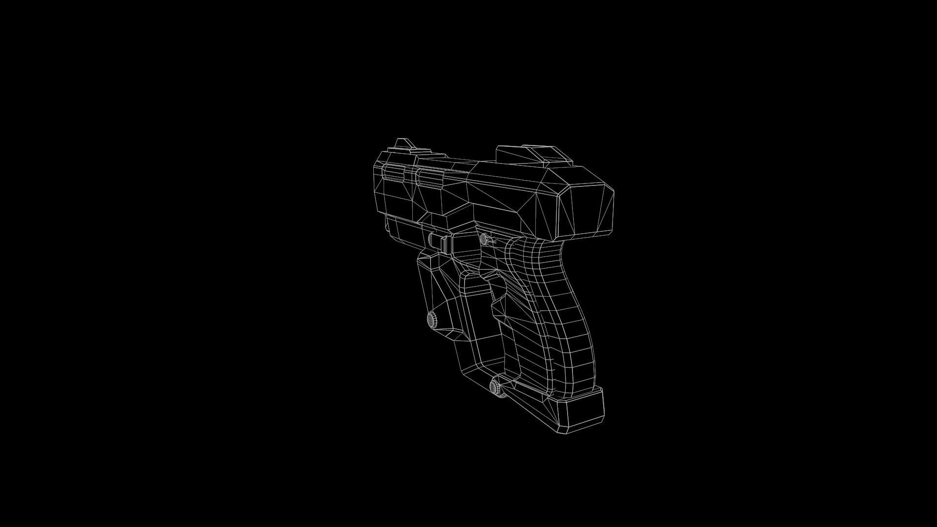 3D model Low Poly Sci-Fi Futuristic Pistol Handgun AR VR Ready VR / AR ...