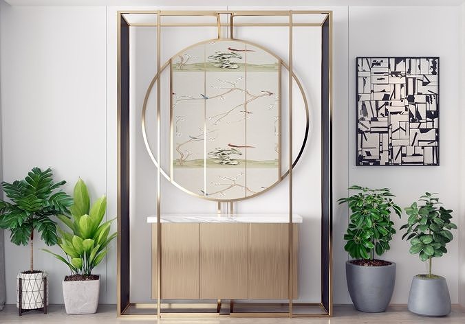 Chinese new cabinet style partition 3D model | CGTrader