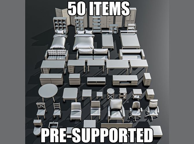 House Furniture Diorama Pack 3D model 3D printable CGTrader