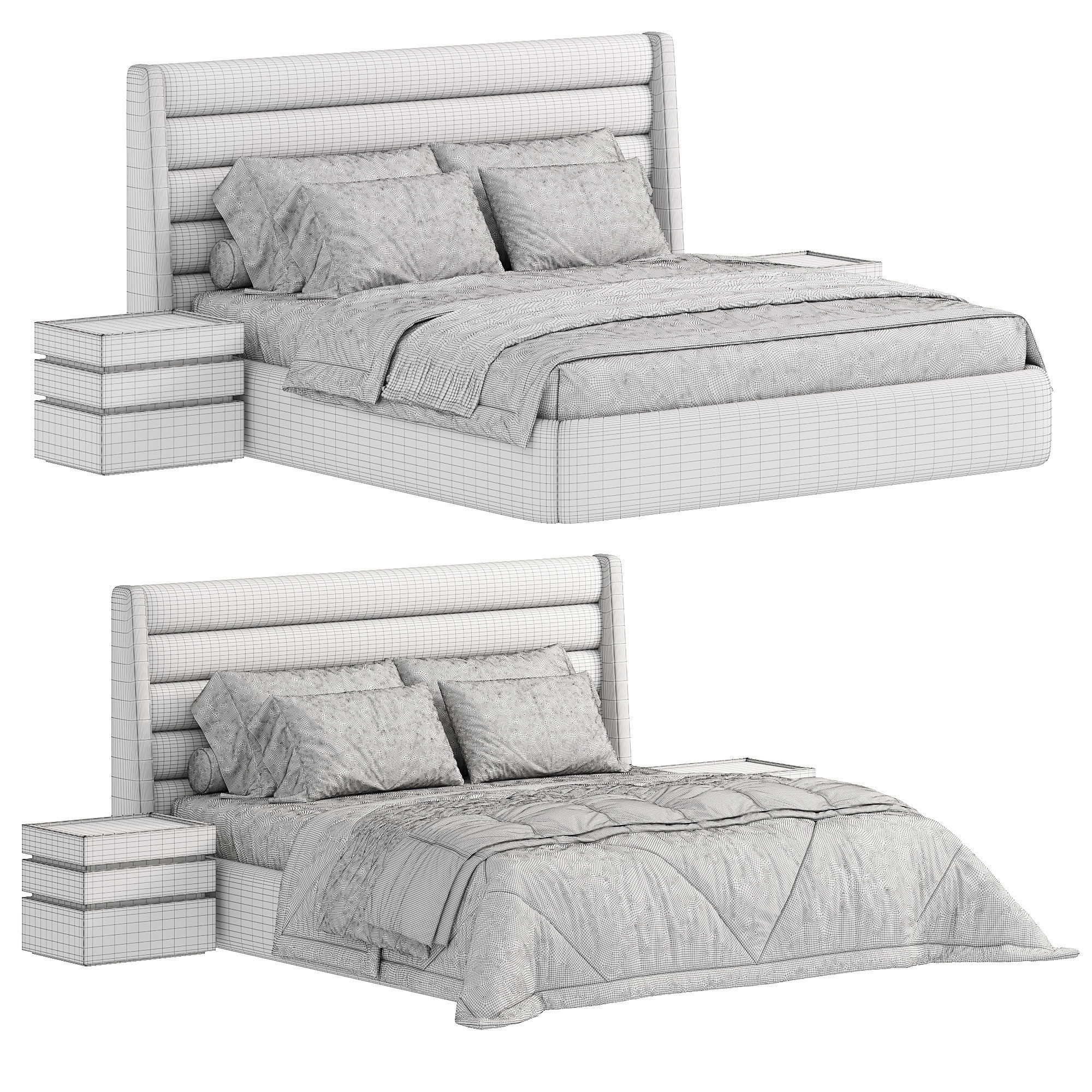 3D model Elgin Bed Quarry Linen VR / AR / lowpoly CGTrader