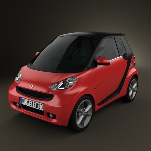 Smart ForTwo 2011 convertible hardTop 3D Model MAX OBJ 3DS ...