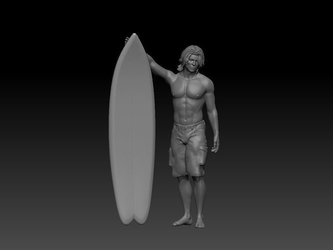 man surf 3D model 3D printable | CGTrader