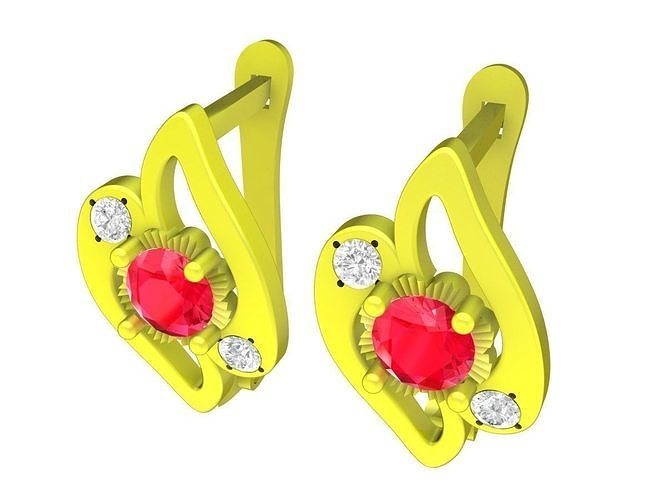 5815 vietnamese diamond earrings 3D model 3D printable | CGTrader