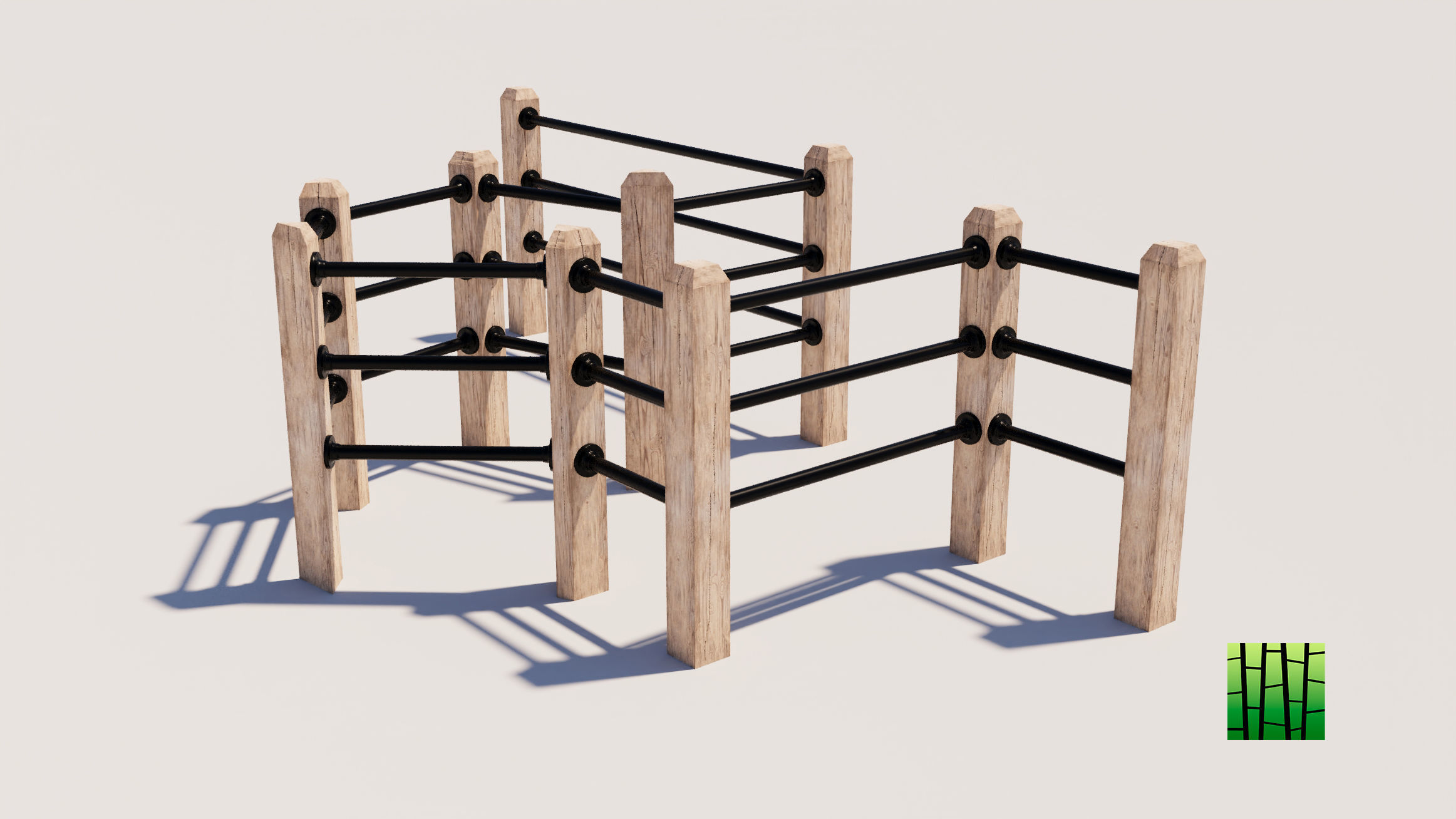 3D model Wood Railings RailClone VR / AR / low-poly | CGTrader