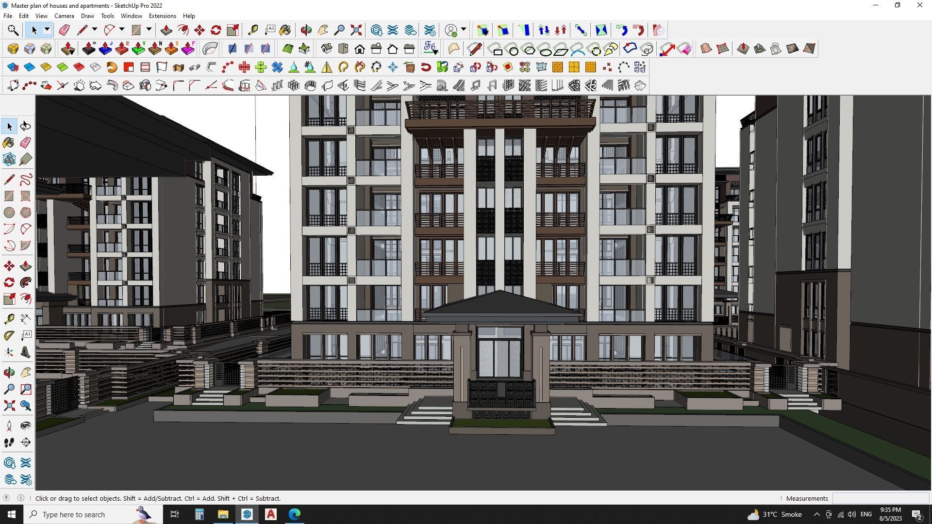 Explore 3D Apartment Houses and Master Plan sketchup model 3D model ...
