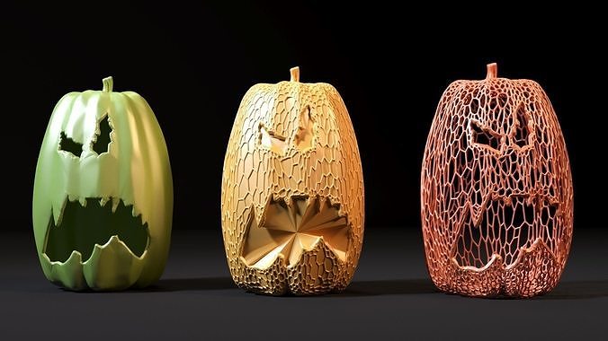 Set of pumpkins 3D model 3D printable | CGTrader