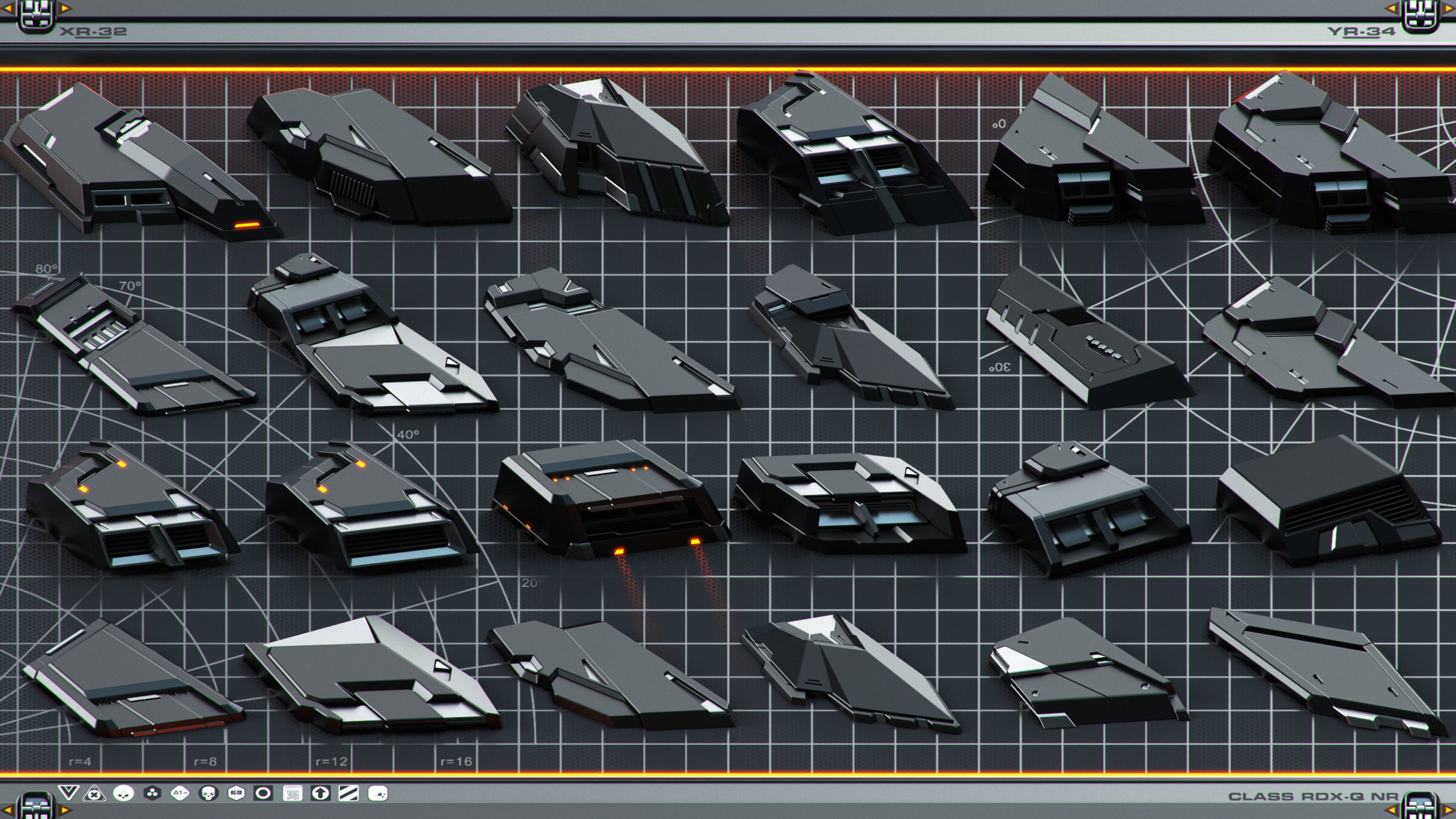 SPACESHIP Sci-Fi Hard Surface KITBASH 350 DETAILS 3D model | CGTrader