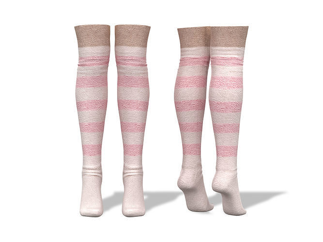 3D model Overknee Socks Tip Toe VR / AR / lowpoly CGTrader
