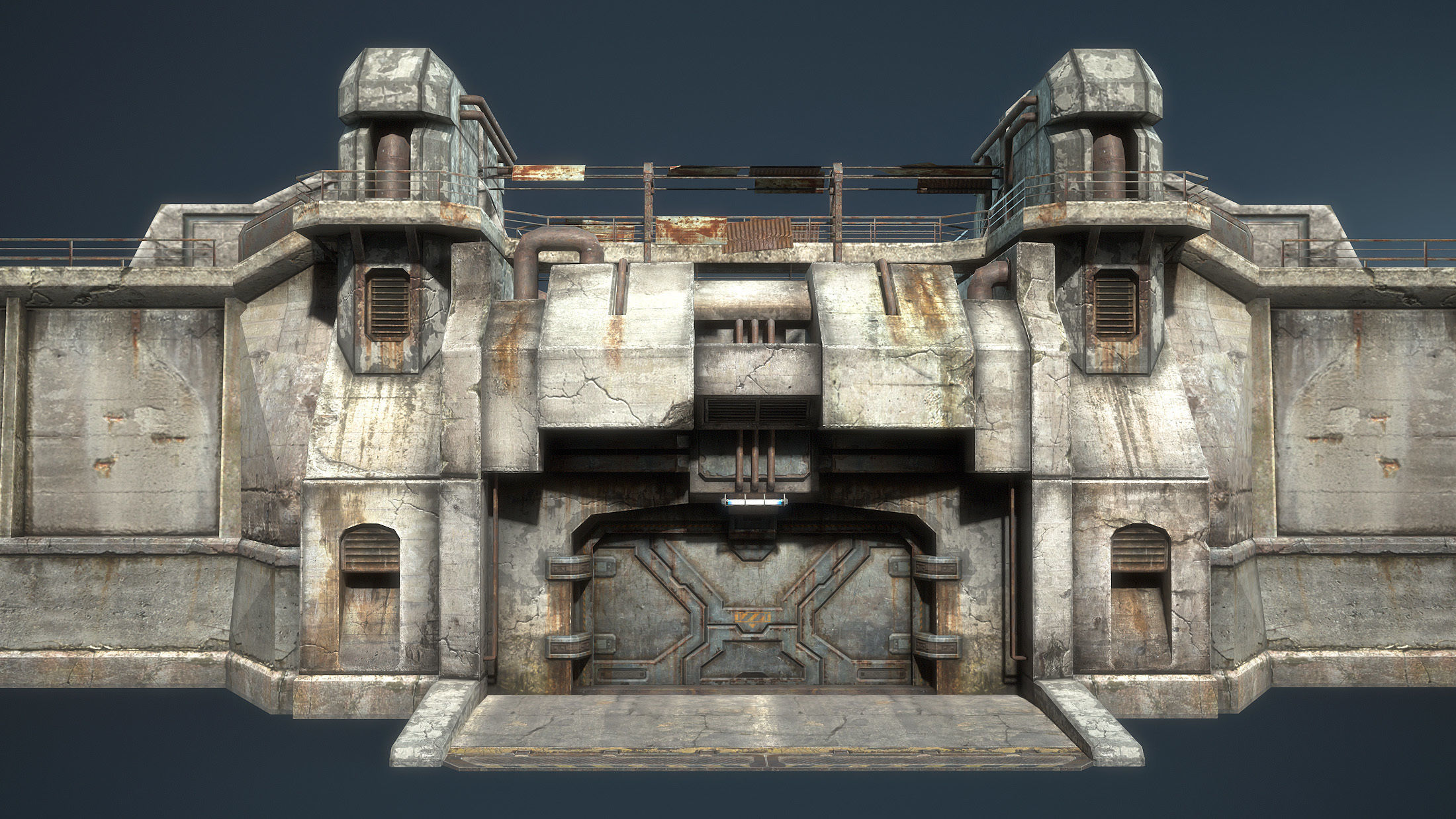 3D model Futuristic City Defensive Walls VR / AR / low-poly | CGTrader