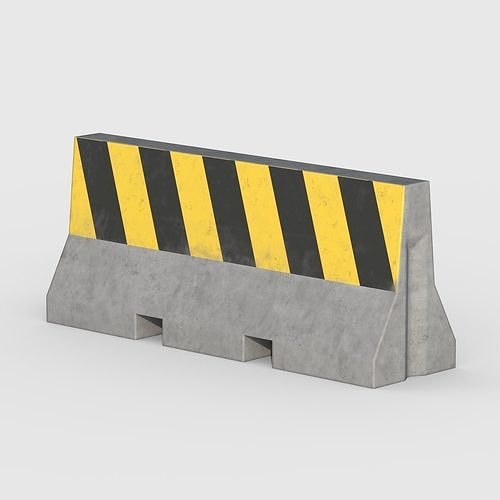 3D model Concrete Traffic Barrier VR / AR / lowpoly CGTrader