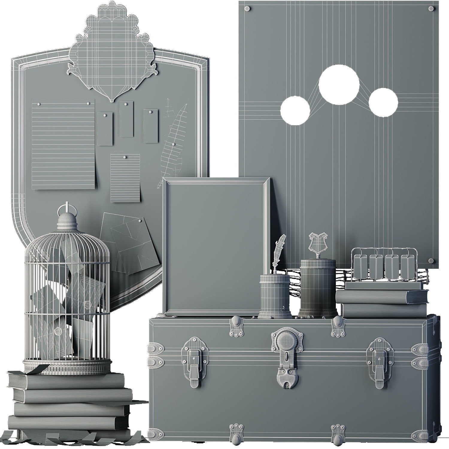 Pottery Barn Harry Potter Hufflepuff Trunk Quidditch Decor 3D model