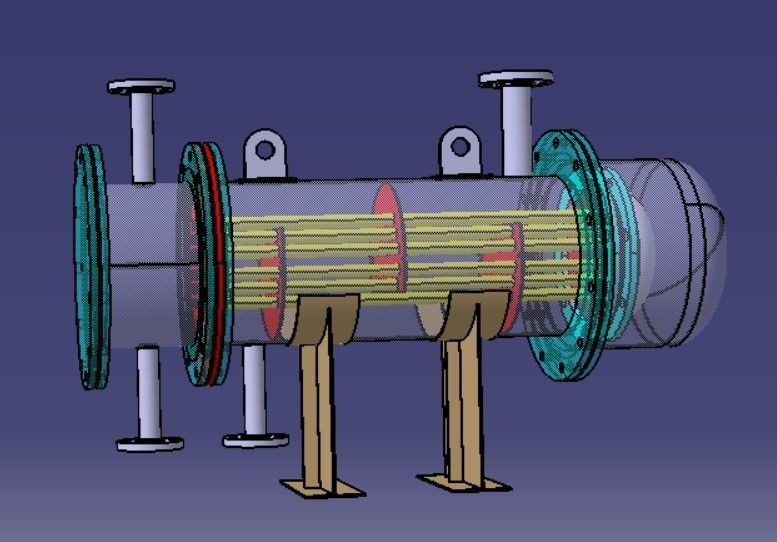 Floating Head Type Heat Exchanger 3D model CGTrader