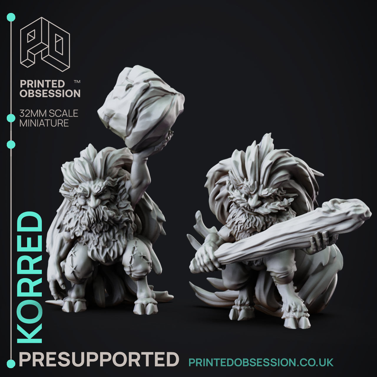 Korred - 3D Printable TTRPG - PRESUPPORTED - 32mm Scale 3D model 3D ...