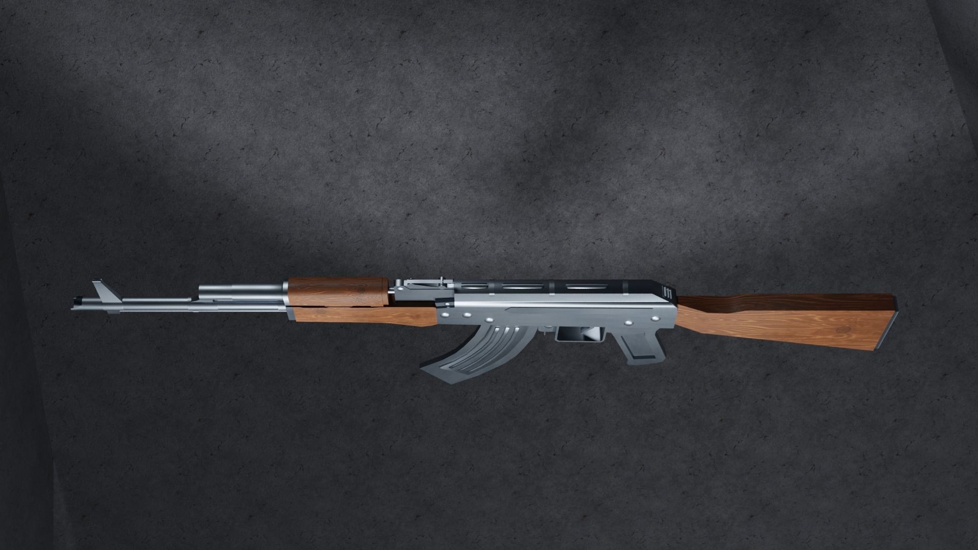 3D model Low-Poly AK-47 Assault Rifle 3D Model for Games VR / AR / low ...