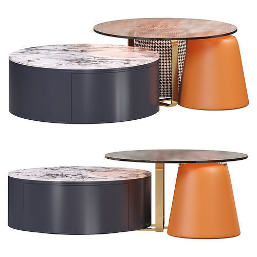 4piece round swivel coffee table by Homary 3D model | CGTrader