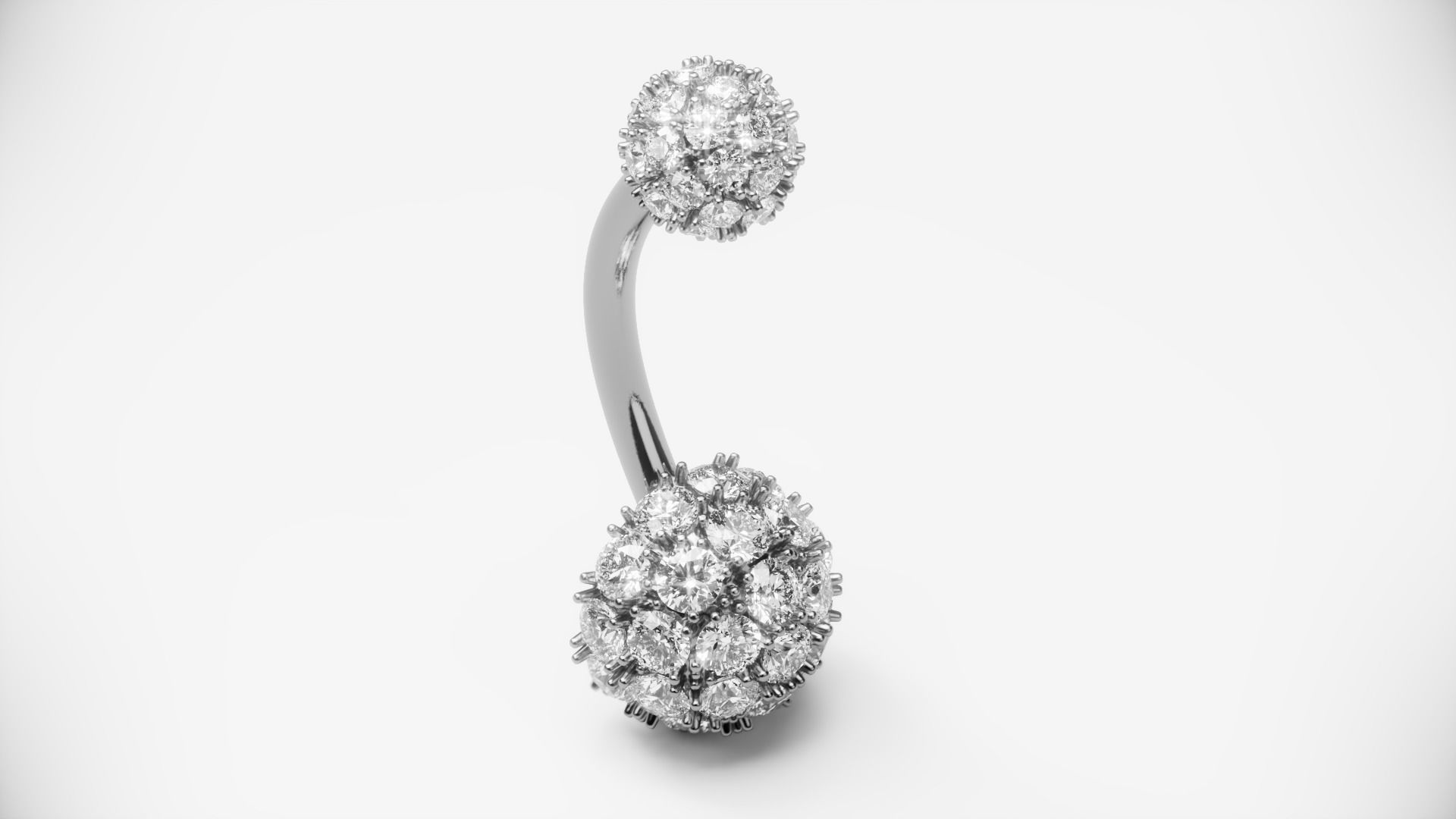 Diamond Navel Piercing 3D model 3D printable CGTrader