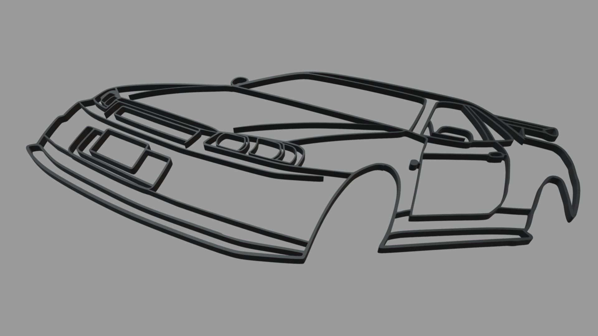 Nissan Skyline GTR R34 Wall Silhouette 3D model 3D printable | CGTrader
