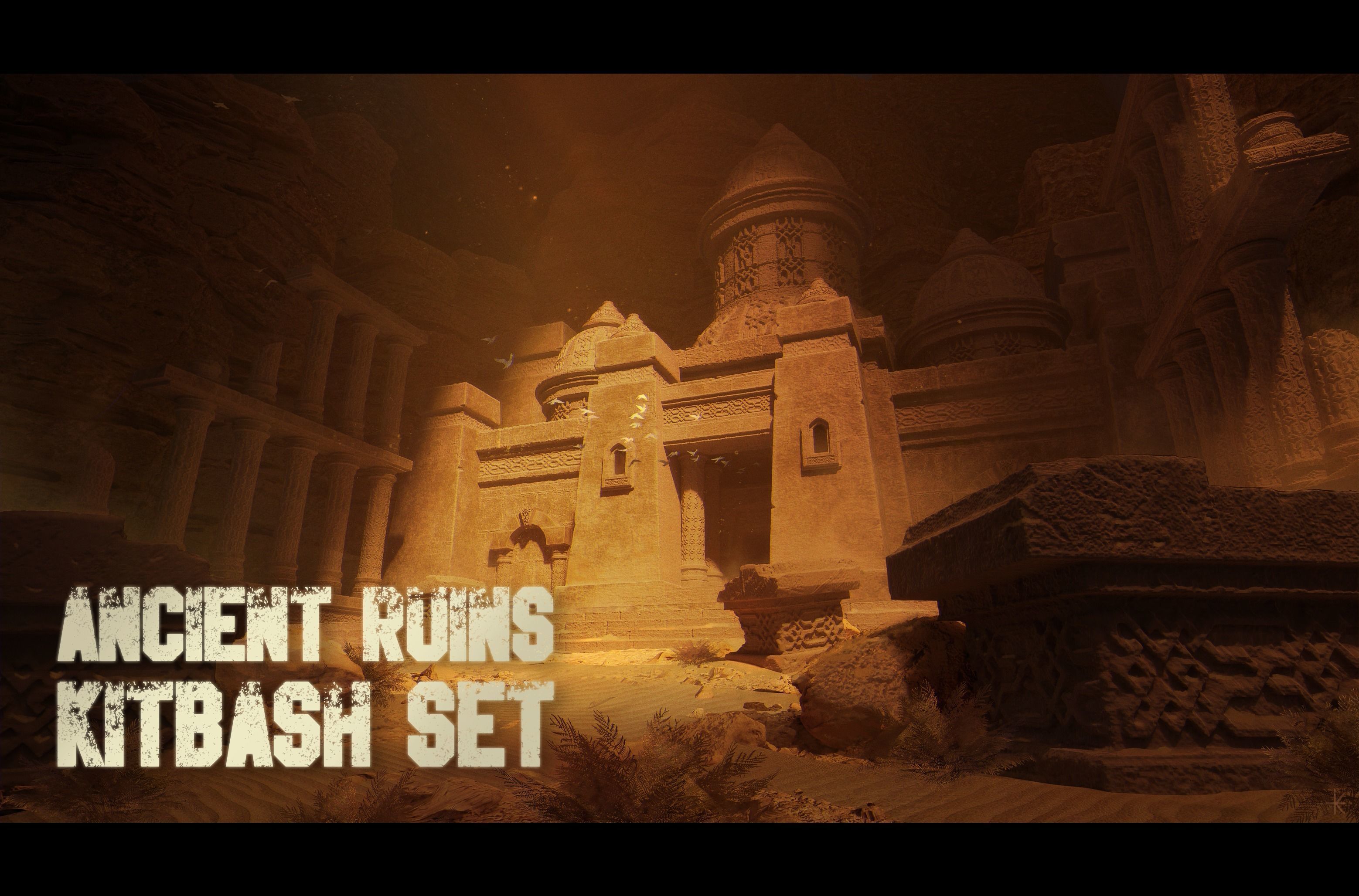 Ancient Ruins KitBash Set For Concept Art 3D model | CGTrader