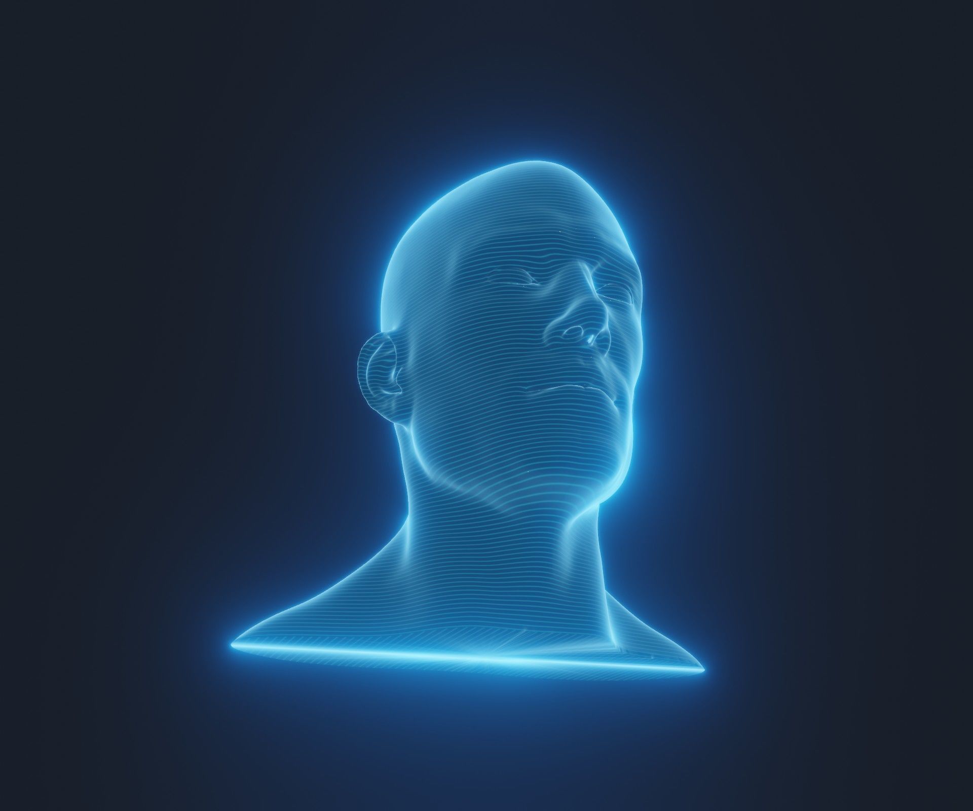 3D model Hologram Male Head 3D Model Animated with Facial Expressions ...