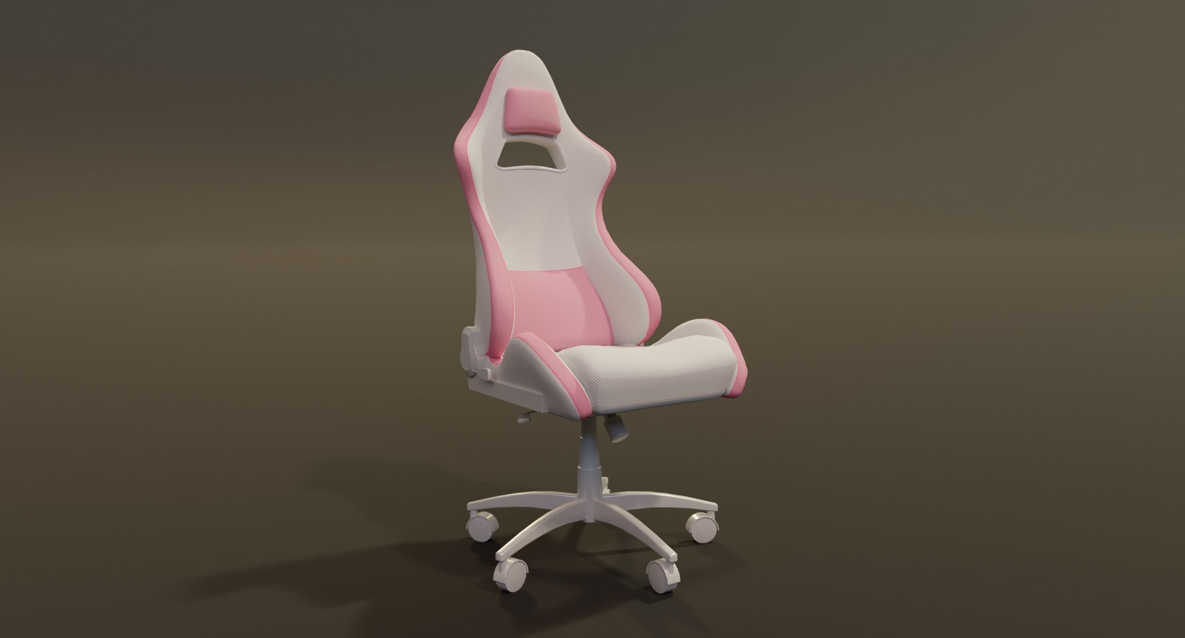 3D model cute girl gaming chair gamer chair pink white modern cute VR