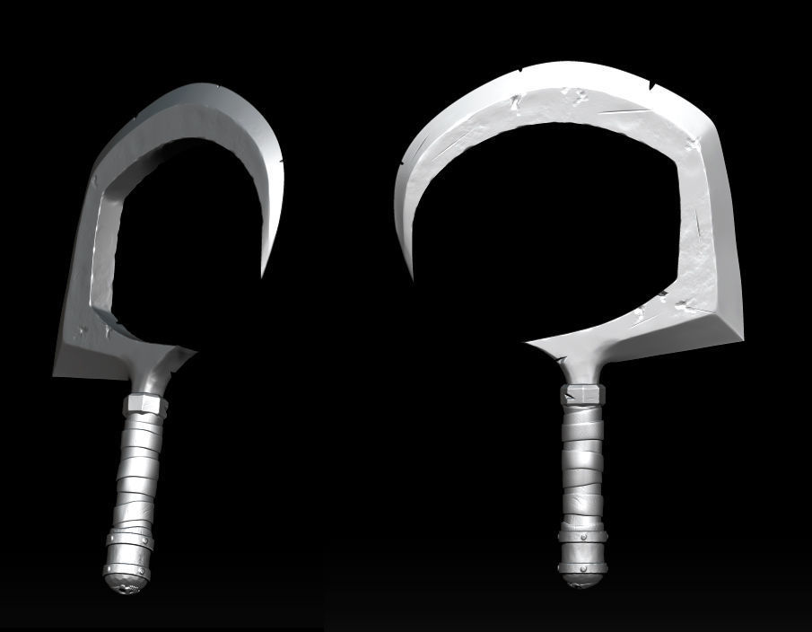 SCYTHESHAPED WEAPONS ACTION FIGURE free 3D model 3D printable CGTrader