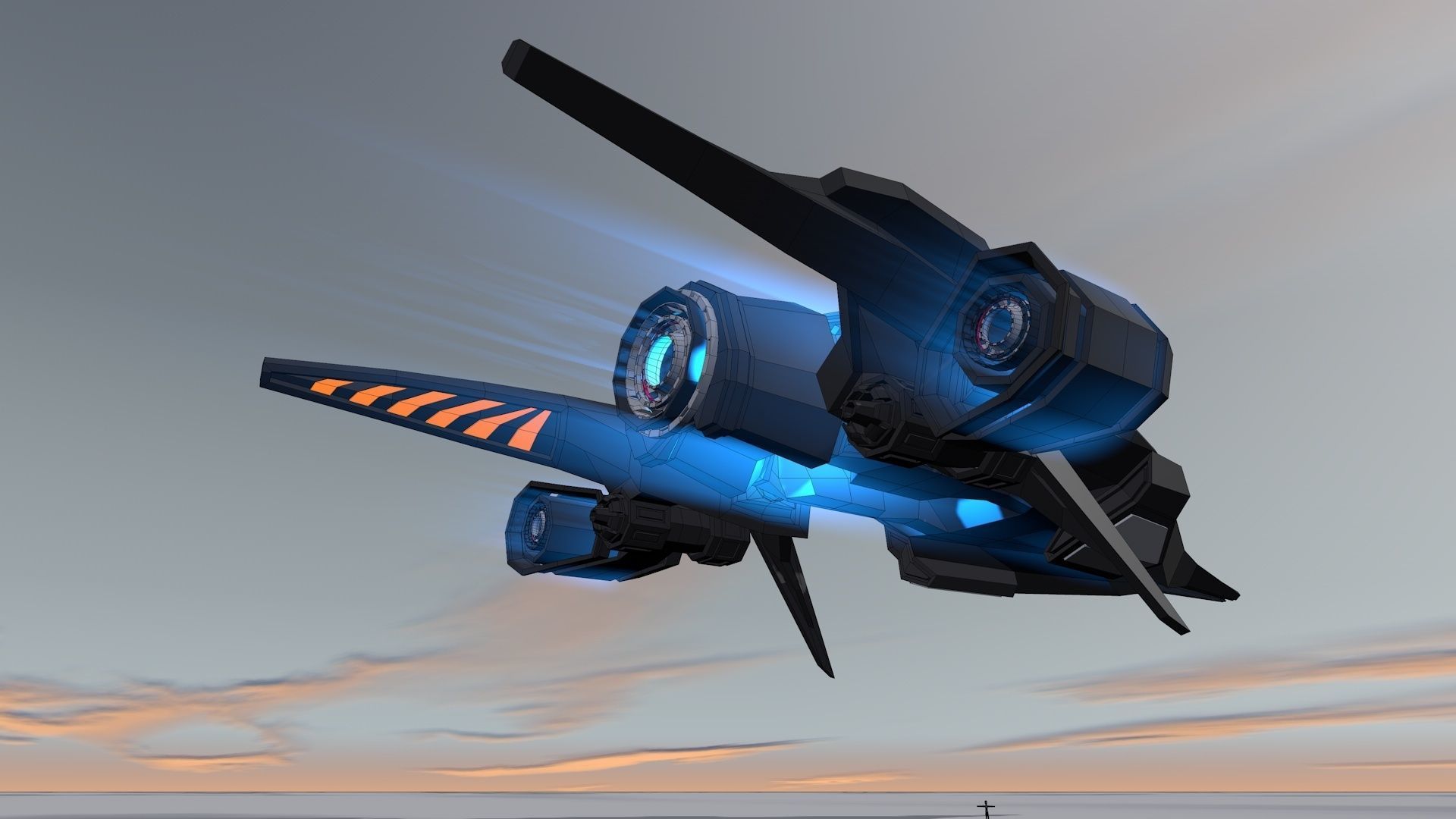 Sci Fi Spaceship 3D model animated | CGTrader