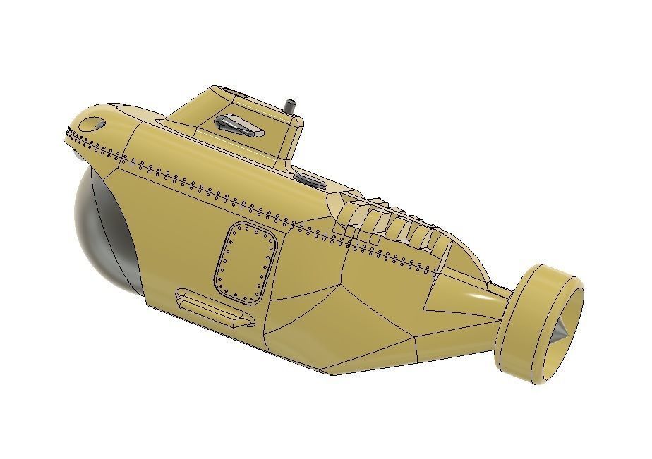 Research Submarine scale model 3D model 3D printable CGTrader