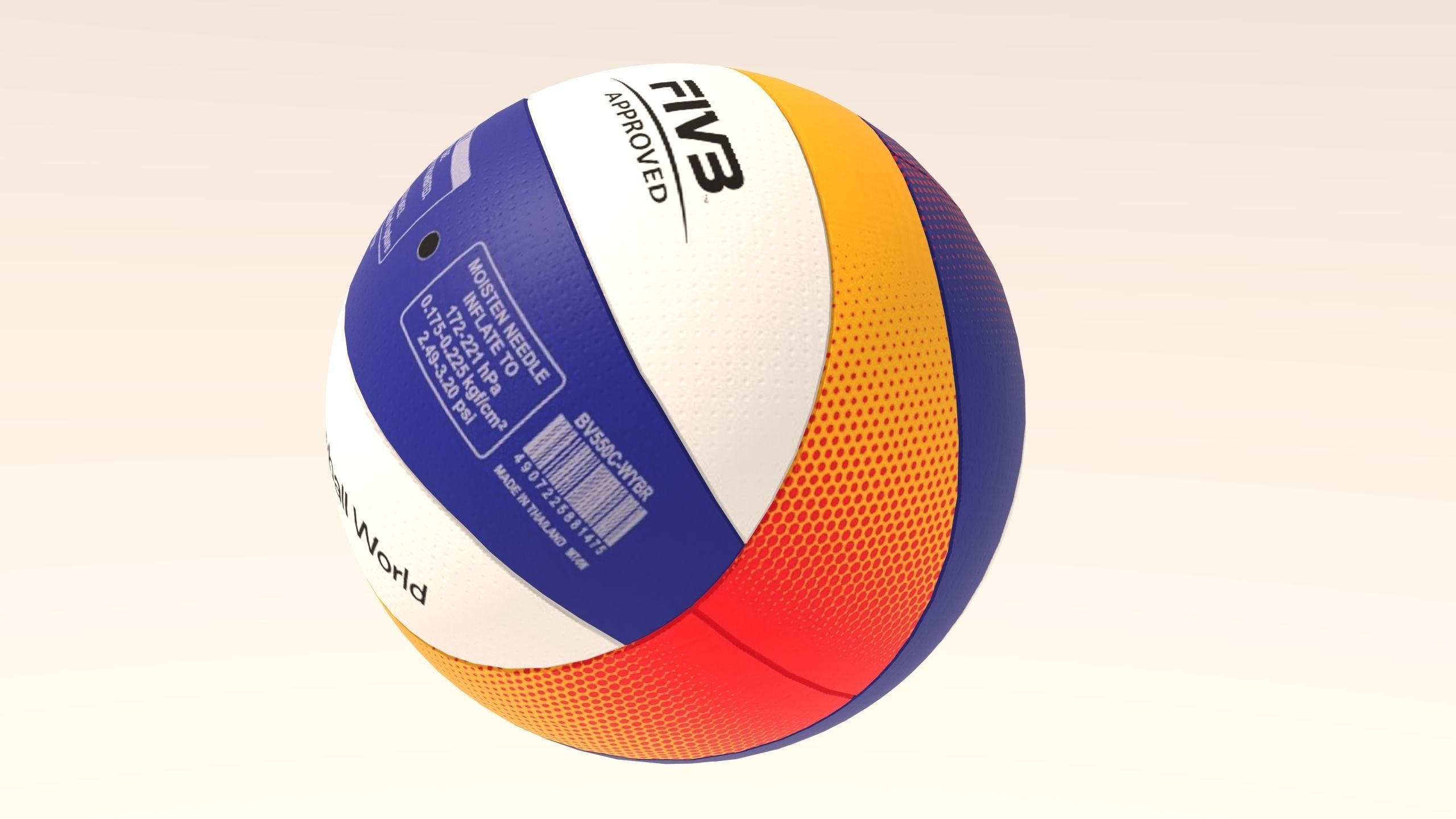 3D model Mikasa bv550c beach volleyball ball VR / AR / lowpoly CGTrader