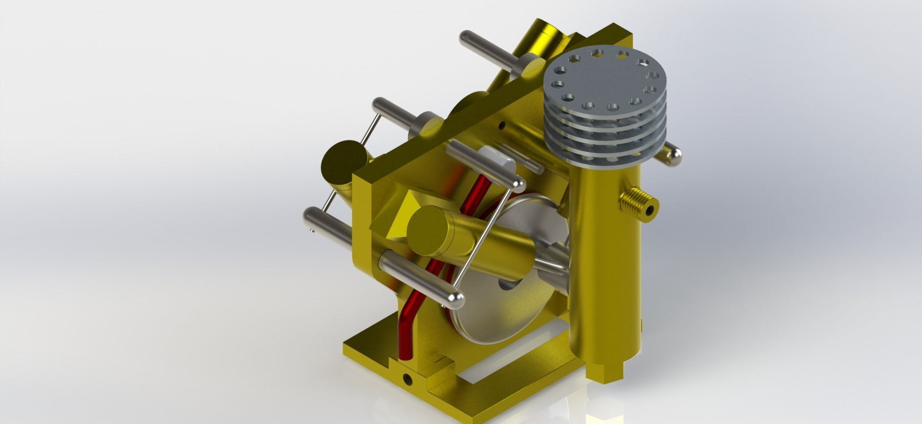 4CYLINDER OSCILLATING STEAM ENGINE 3D model CGTrader