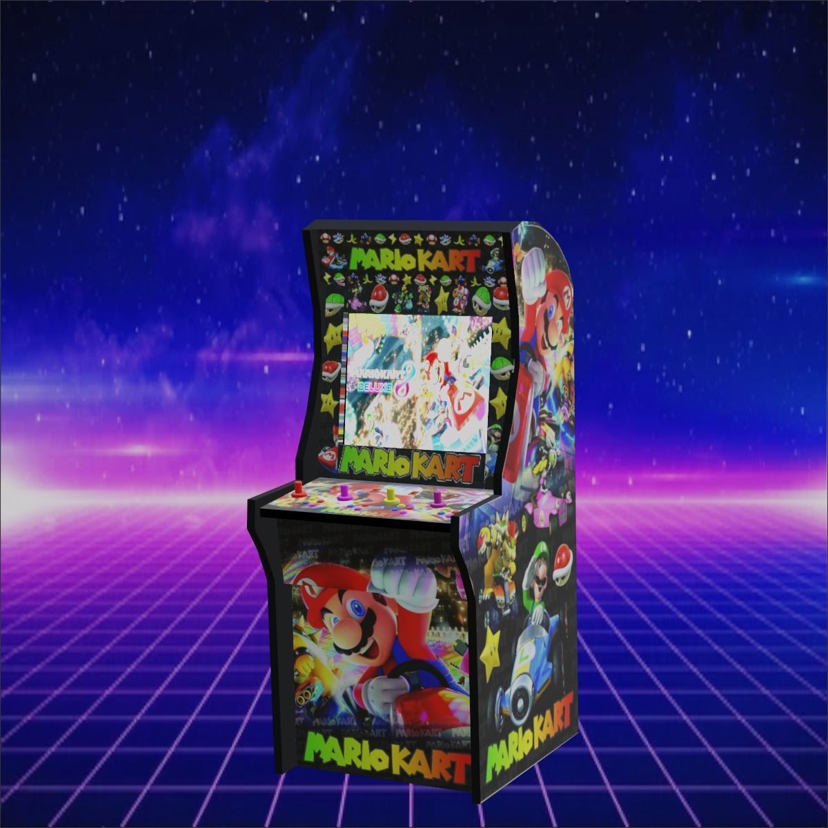 Mario Raching Arcade Machine Mario Kart Arcade Game 3D model | CGTrader