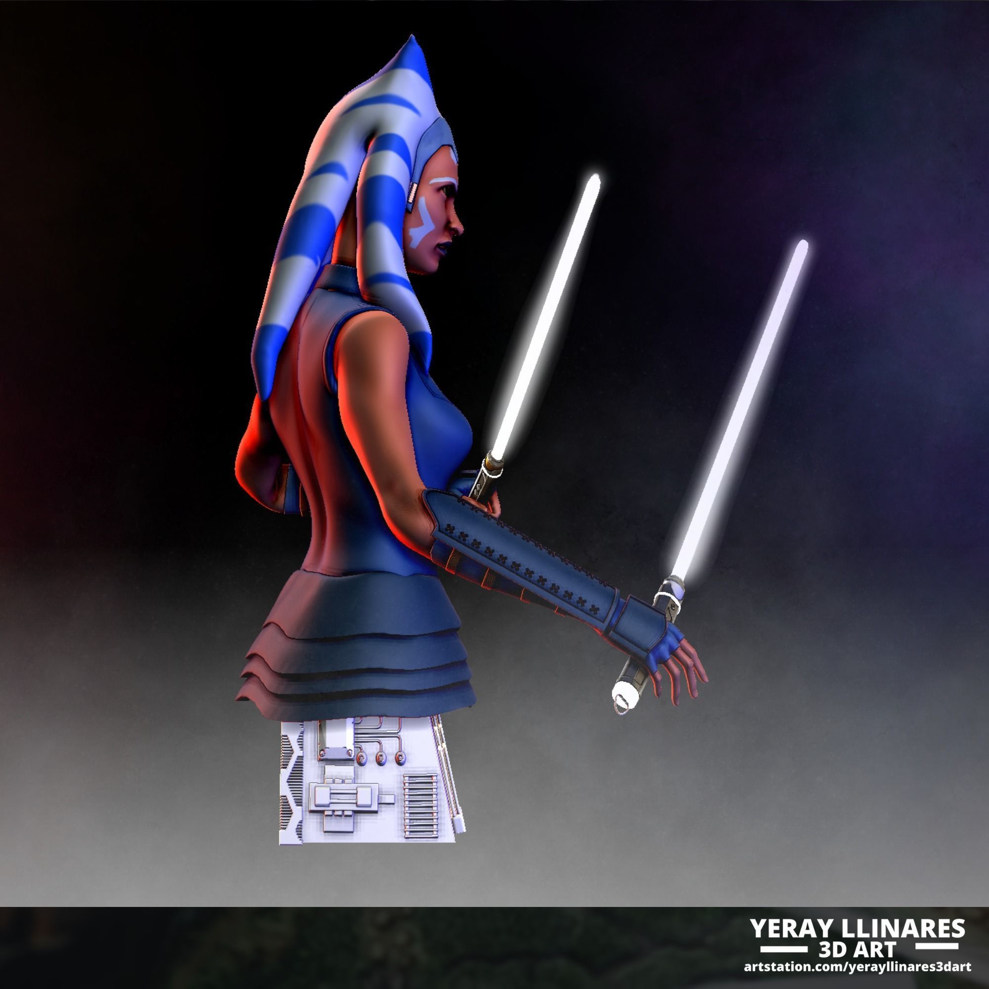 JEDI AHSOKA TANO STAR WARS BUST 3D model 3D printable CGTrader