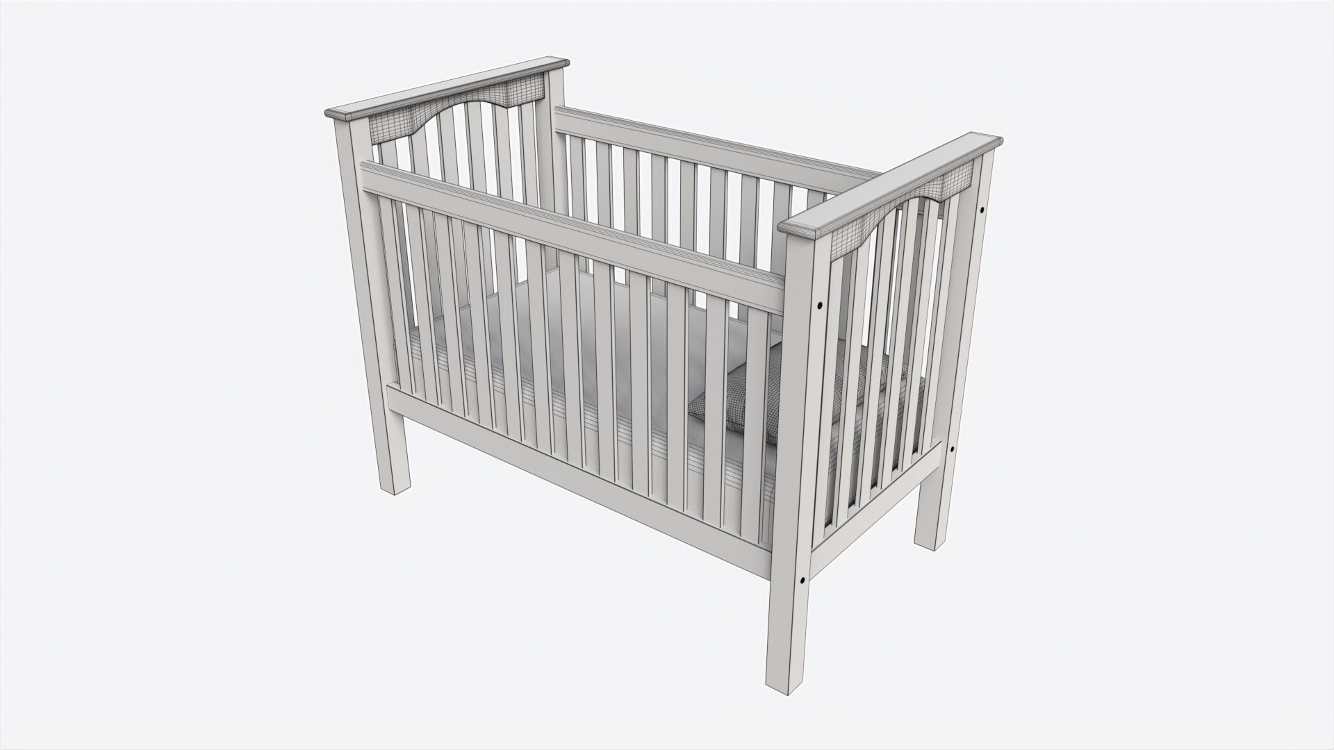 Pottery Barn Kendall Convertible Crib 3D model CGTrader