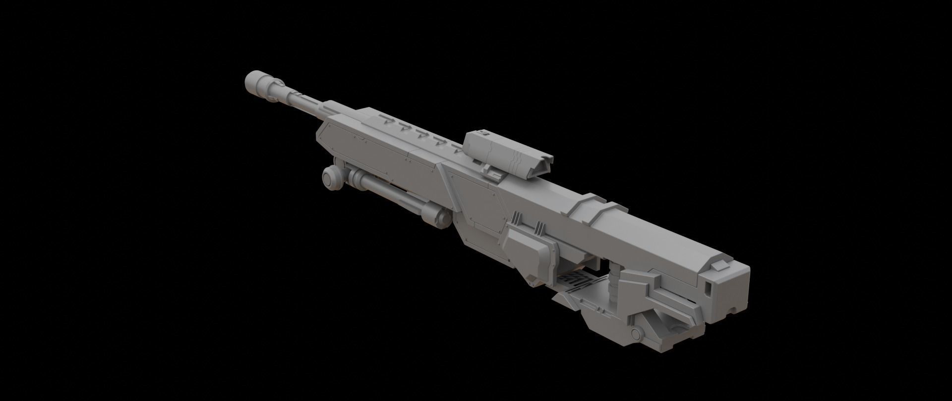 Mecha hard surface sniper rifle 3D model | CGTrader
