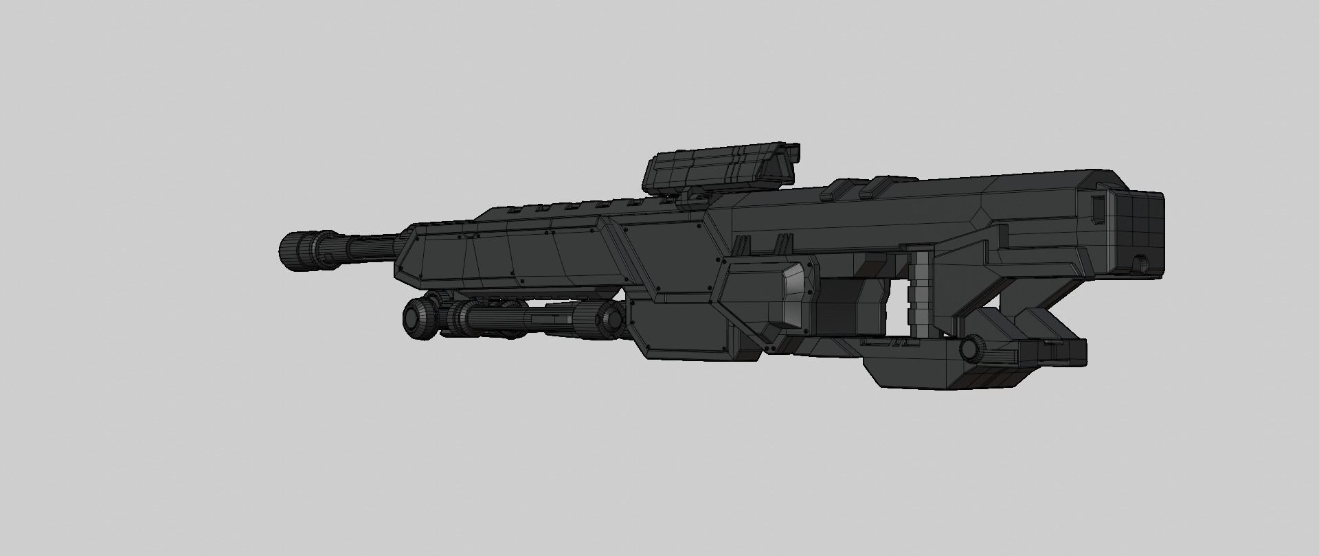 Mecha hard surface sniper rifle 3D model | CGTrader