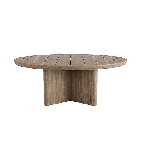 RH BALMAIN TEAK ROUND COFFEE TABLE 3D model CGTrader