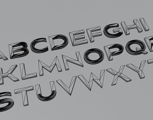 Nesathoberyl Text Font 3D Printing STL Collection 3D model 3D printable ...