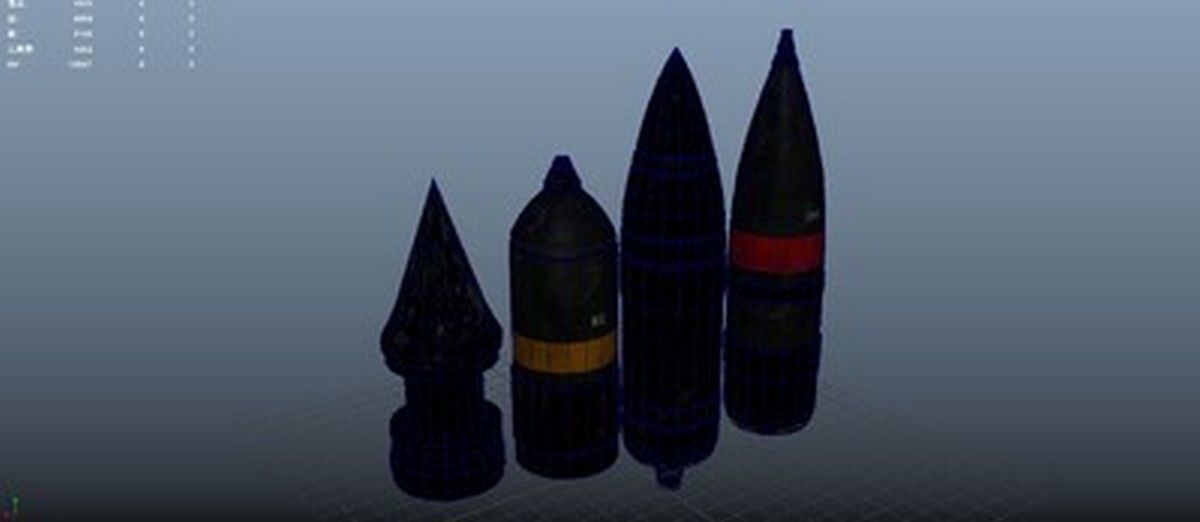Tank shells armor-piercing shells High explosive shells 3D model | CGTrader